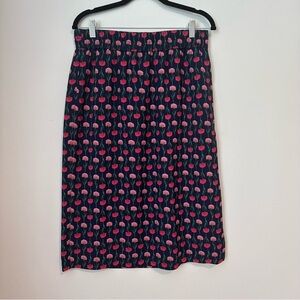 J. Crew Navy and Pink Floral Pencil Skirt